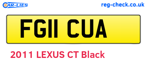 FG11CUA are the vehicle registration plates.