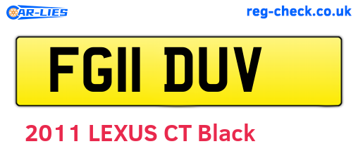 FG11DUV are the vehicle registration plates.