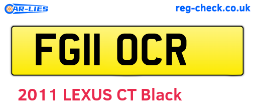 FG11OCR are the vehicle registration plates.