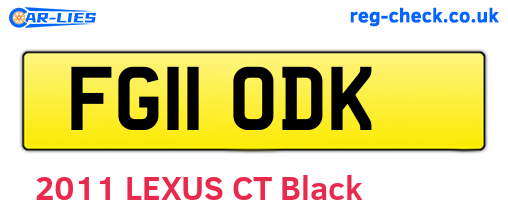 FG11ODK are the vehicle registration plates.