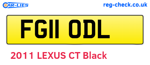 FG11ODL are the vehicle registration plates.