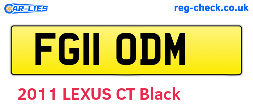FG11ODM are the vehicle registration plates.