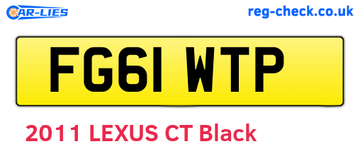 FG61WTP are the vehicle registration plates.