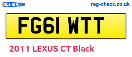 FG61WTT are the vehicle registration plates.