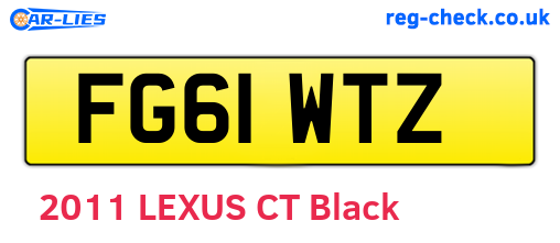 FG61WTZ are the vehicle registration plates.