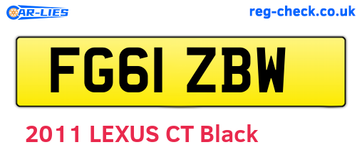 FG61ZBW are the vehicle registration plates.