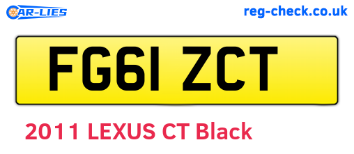 FG61ZCT are the vehicle registration plates.