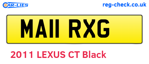 MA11RXG are the vehicle registration plates.