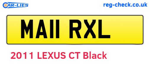 MA11RXL are the vehicle registration plates.