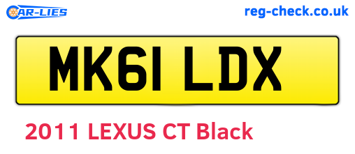 MK61LDX are the vehicle registration plates.