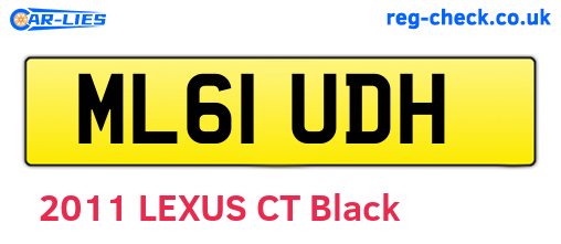 ML61UDH are the vehicle registration plates.
