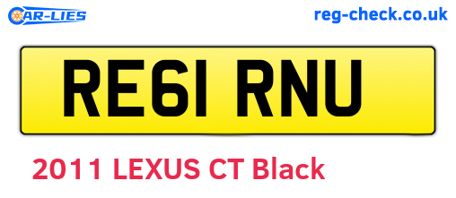 RE61RNU are the vehicle registration plates.