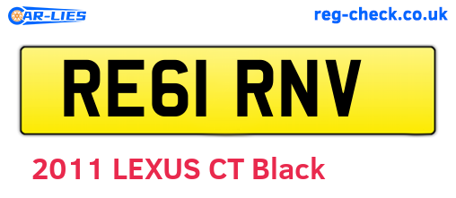 RE61RNV are the vehicle registration plates.
