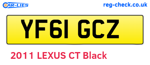 YF61GCZ are the vehicle registration plates.