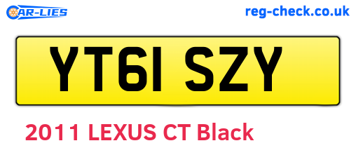 YT61SZY are the vehicle registration plates.