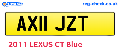 AX11JZT are the vehicle registration plates.