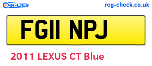 FG11NPJ are the vehicle registration plates.