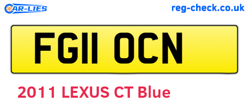 FG11OCN are the vehicle registration plates.