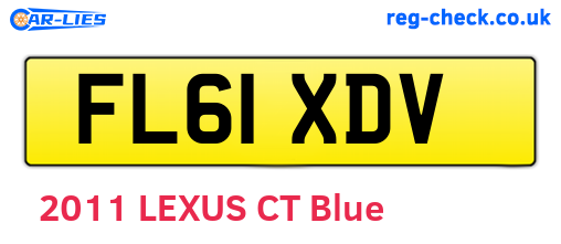 FL61XDV are the vehicle registration plates.