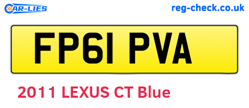 FP61PVA are the vehicle registration plates.