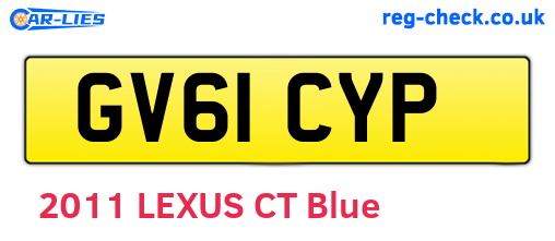 GV61CYP are the vehicle registration plates.