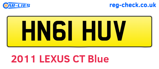 HN61HUV are the vehicle registration plates.