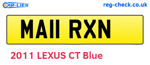 MA11RXN are the vehicle registration plates.