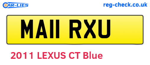 MA11RXU are the vehicle registration plates.