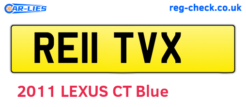 RE11TVX are the vehicle registration plates.