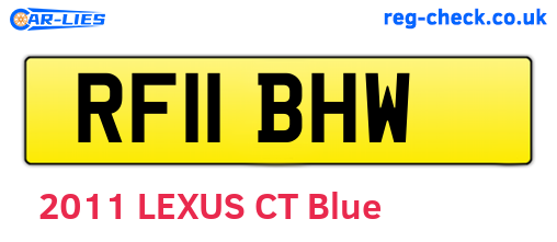 RF11BHW are the vehicle registration plates.