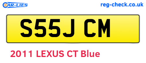 S55JCM are the vehicle registration plates.