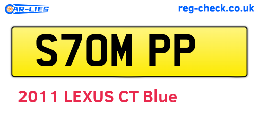 S70MPP are the vehicle registration plates.