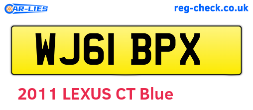 WJ61BPX are the vehicle registration plates.