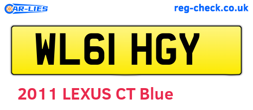 WL61HGY are the vehicle registration plates.