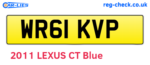WR61KVP are the vehicle registration plates.