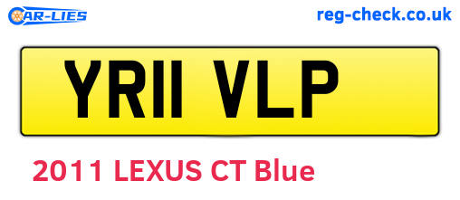 YR11VLP are the vehicle registration plates.