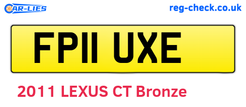 FP11UXE are the vehicle registration plates.