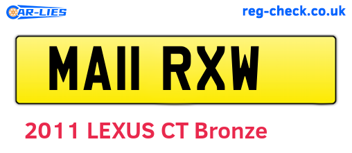 MA11RXW are the vehicle registration plates.