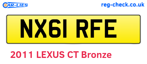NX61RFE are the vehicle registration plates.