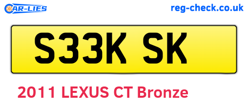 S33KSK are the vehicle registration plates.
