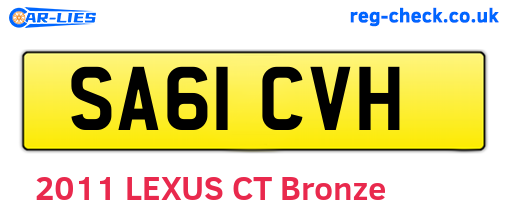 SA61CVH are the vehicle registration plates.