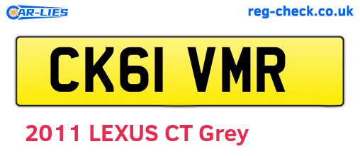 CK61VMR are the vehicle registration plates.