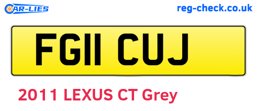 FG11CUJ are the vehicle registration plates.