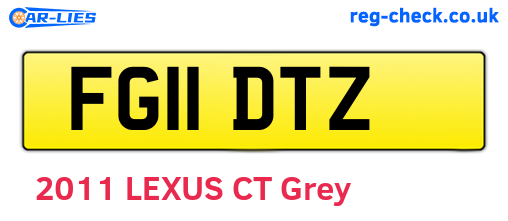 FG11DTZ are the vehicle registration plates.