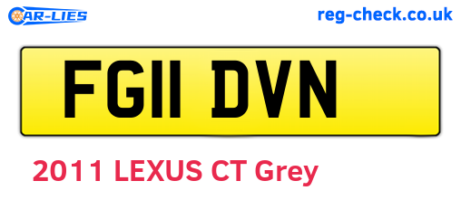 FG11DVN are the vehicle registration plates.