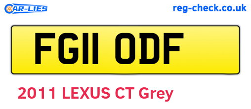 FG11ODF are the vehicle registration plates.