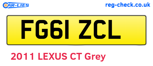 FG61ZCL are the vehicle registration plates.