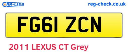 FG61ZCN are the vehicle registration plates.
