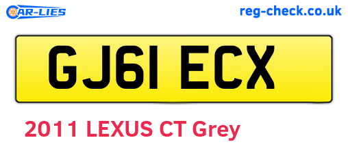 GJ61ECX are the vehicle registration plates.