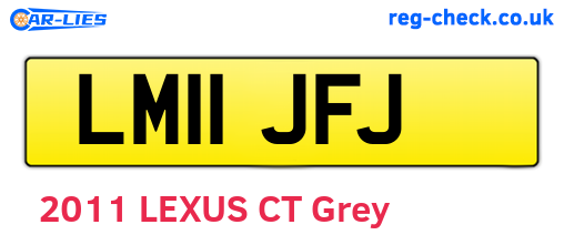 LM11JFJ are the vehicle registration plates.